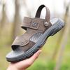 Летняя новая мужская пляжная обувь, уличные мужские сандалии, повседневные кожаные крутые шлепанцы, мужская обувь