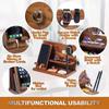 Wood Phone Docking Station Key Holder Wallet Stand Jewelry Watch Organizer Desk Accessories Men Husband Birthday Gift