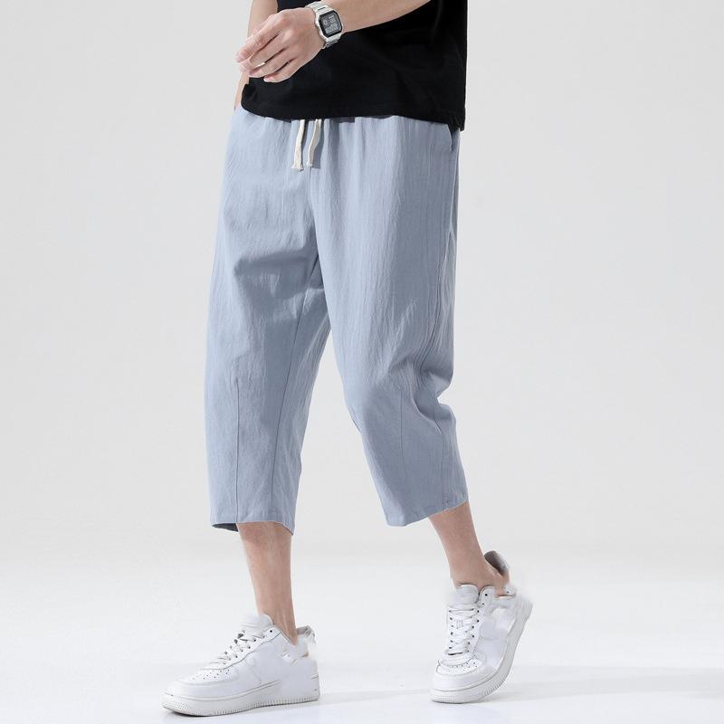 Летние повседневные льняные шорты, хлопковые прямые мужские легкие шорты, пляжные шорты