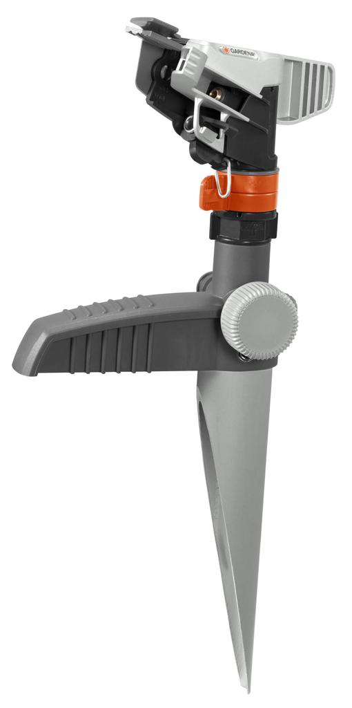 GARDENA Rotating Pulse Sprinkler with Fixed Metal Waters up to Product Up to 5 Years Spikes, Premium, 490m², 8136-20, Warranty