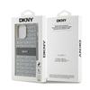 Dkny Кожаный чехол с монохромной полоской и металлическим логотипом для iPhone 14 Pro Max - бежевый