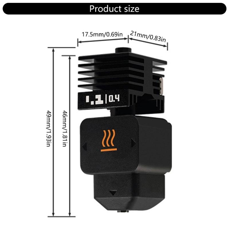 Интегрированный хотенд с быстросъемным креплением, силиконовым чехлом и съемным соплом для 3D-принтеров серии H2D Mini