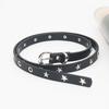 PU Leather Waist Belt with Pin Buckle Harajuku Star Rivet Waist Belt Woman Girls Jeans Dresses Skirt Coat Waistband