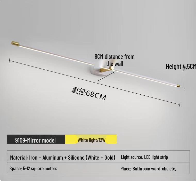 Скандинавский светодиодный светильник для туалетного зеркала для ванной и макияжа
