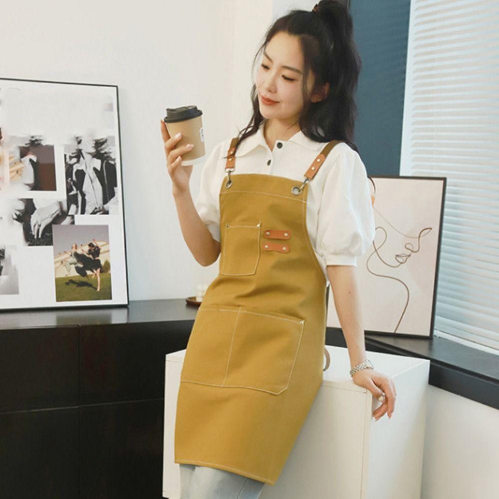 Легкий кухонный фартук Маслостойкий фартук бариста Практичный холщовый фартук Салоны красоты и ногтевого сервиса