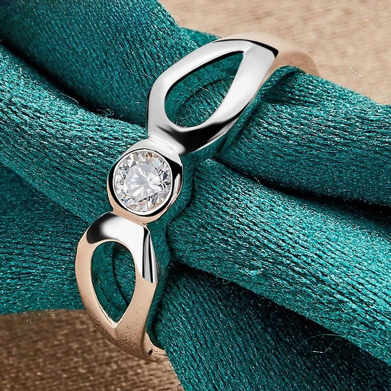 925 Sterling Silver Angel's Eye Zircon 7-10# Ring for Women Wedding Party Fashion Charm Jewelry