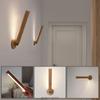 360° Rotatable Wooden LED Wall Lamp-Magnetic Detachable Stepless Dimming Rechargeable Wall Lamp USB Night Lamp Gift