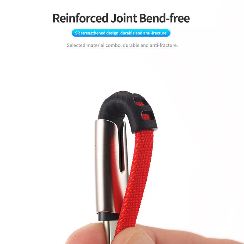 ROCK Кабель USB типа C, 2,4 А, быстрая зарядка через USB, зарядное устройство типа C, кабель для передачи данных, провод из цинкового сплава USB-C