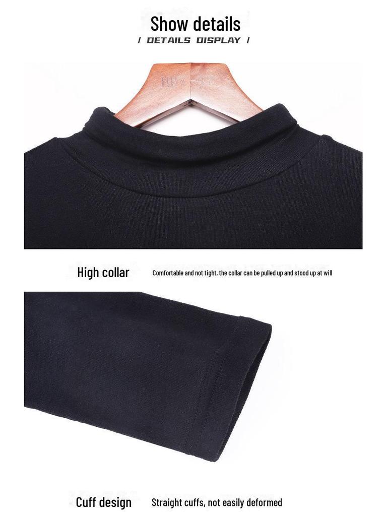 Women's Slim Fit Lightweight Tencel Wool Half-Turtleneck Top for Autumn/Winter 2024