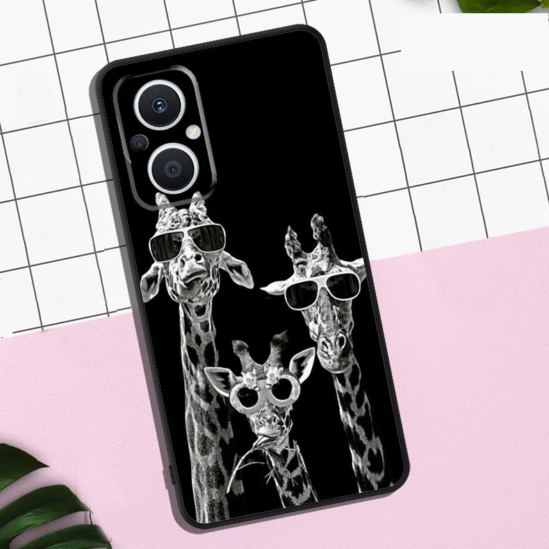 Cute Cartoon Animal Giraffe Case For OPPO Reno 13 12 11 F 8T 7 8 10 Pro OPPO Find X8 Pro X6 Pro X3 X5 Lite Cover Coque