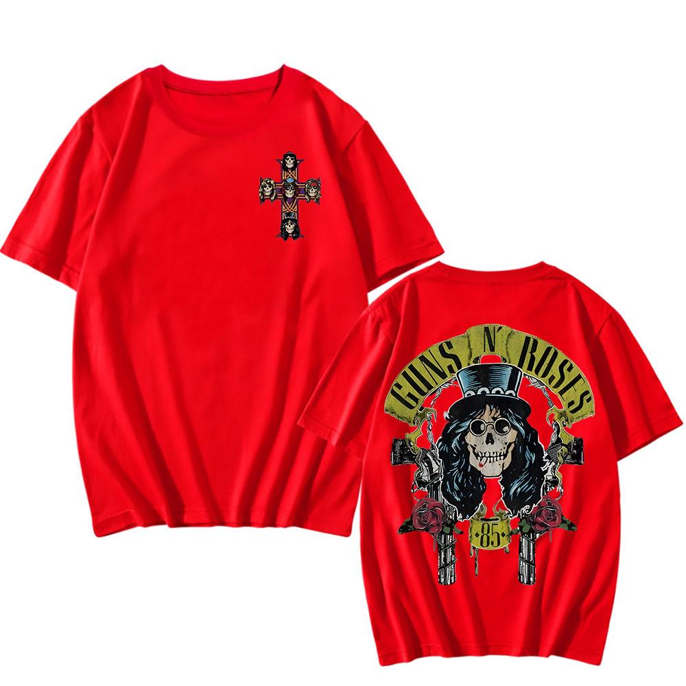 Guns N Roses T Shirt Cartoon Print Harajuku Grunge Tee-shirt Camisetas Heavy Metal Music Cotton Tshirt Ropa Hombre Punk Clothing