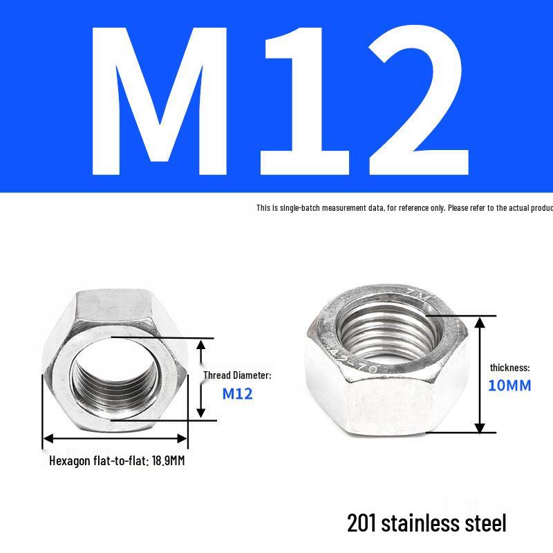 Набор шестигранных гаек из нержавеющей стали - Болты с ручной затяжкой DIN934 (M6 M8 M10 M12)