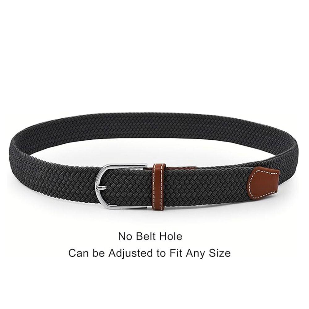No Hole Stretch Woven Belt Multicolored Men's Waistband Premium Elastic Braided Belt  Jeans