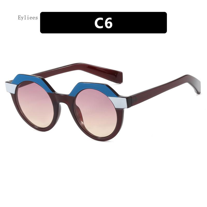 Модные маленькие квадратные солнцезащитные очки неправильной формы Женские Ретро Круглые Прозрачные Океанические Линзы Защита от УФ-излучения UV400 Мужские Панк Солнцезащитные очки с заклепками gafas