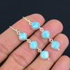 Natural Larimar Gemstone Earrings, Solid 925 Sterling Silver, Handmade Jewelry, Drop Dangle Earrings Gift For Valentine's Day
