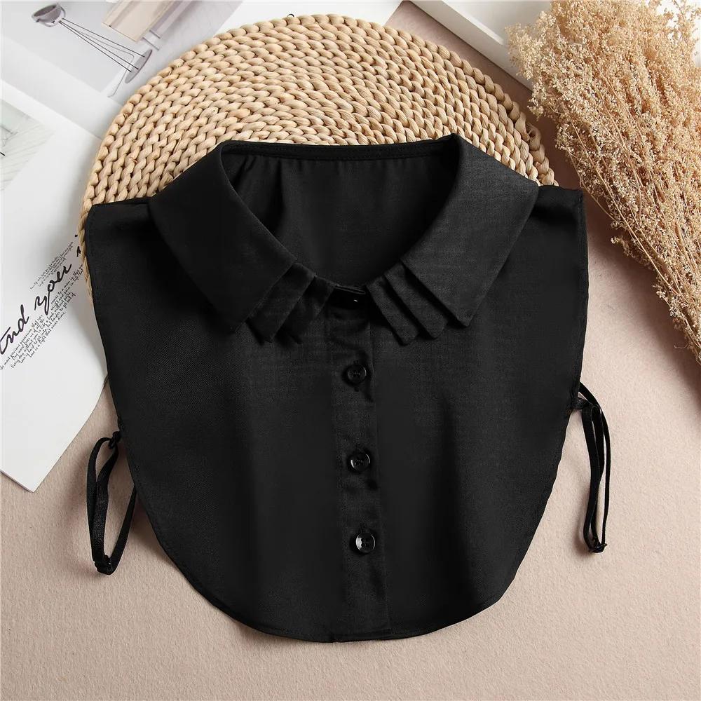 Women Detachable Lapel Fake Collar Ruffles Lace Shirt False Collar Blouse Removable False Half Shirt Blouse Decoration