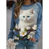 Милая кошка, собака, животное Иисус спортивная футболка с 3D-принтом для женской осенней одежды с открытыми плечами, с длинным рукавом, пуловер, топ в стиле Харадзюку для женской одежды