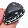Natural Snowflake Obsidian Gemstone 925 Sterling Silver Jewelry Ring Size 7 R4K10