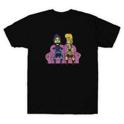 Черная футболка Master Of The Universe X Beavis And Butt Head He Man Skeletor
