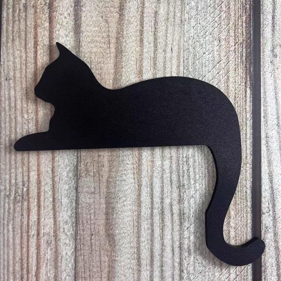 3/4Pcs Halloween Black Cat Decor Wooden Cat Silhouette Door Corner Decor Scary