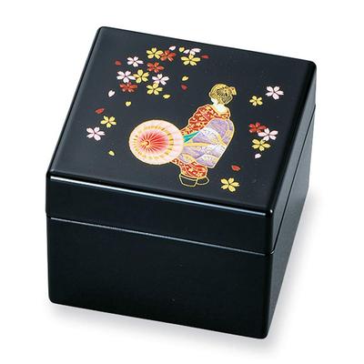 Коробка для хранения лаковых изделий Митани Яманака, черная, 8 см, маленькая шкатулка принцессы Майко, M16977-5