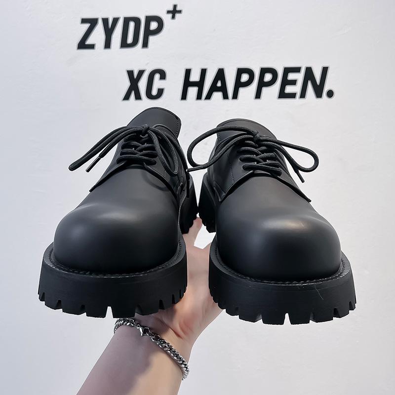 Туфли дерби мужские туфли матовые туфли с большой головкой повседневные кожаные туфли на платформе повседневные кожаные туфли универсальные уличные модные туфли 8833-A