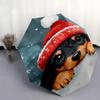 1pc Christmas Puppy in Snow Umbrella with Plastic Handle, Suitable for All Seasons Outdoor PT407
