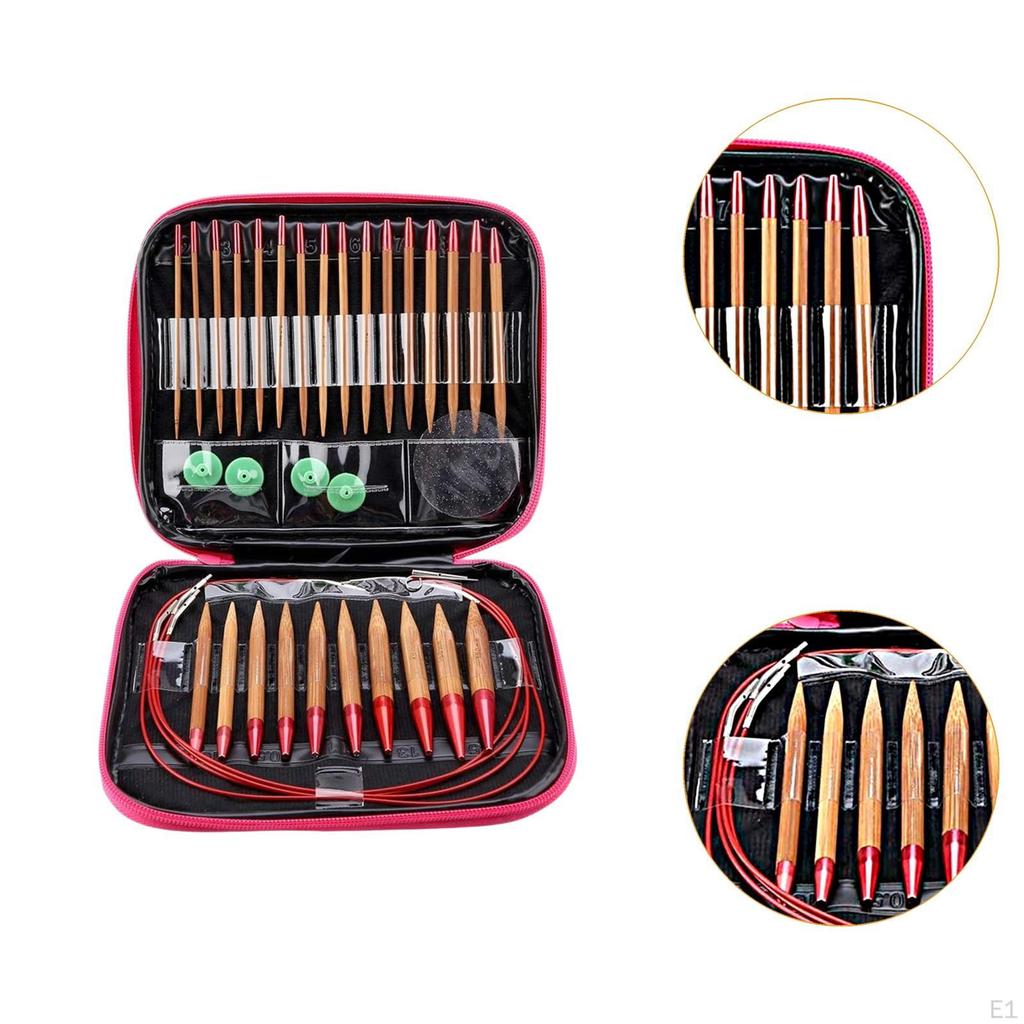 Набор круговых спиц для вязания крючком 13 размеров с футляром для хранения для небольшого проекта