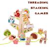 Children Animal Balance Wooden Stack Blocks Toys Montessori Stacking Threading Games Early Educational Fine Motor Training  Toys