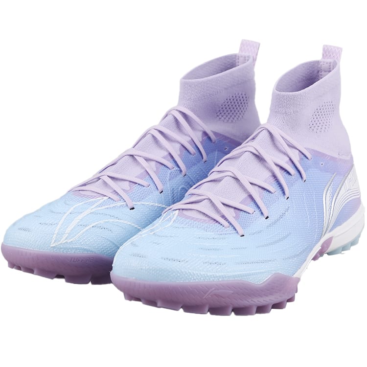 Li Ning TF Turf Искусственный газон Амортизация Скольжение Устойчивость Футбольные бутсы Мужские Синий Фиолетовый YSTU049-4