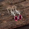 Pink Tourmaline Gemstone 925 Sterling Silver Jewelry Handmade Earrings 2.00" EE-17-18