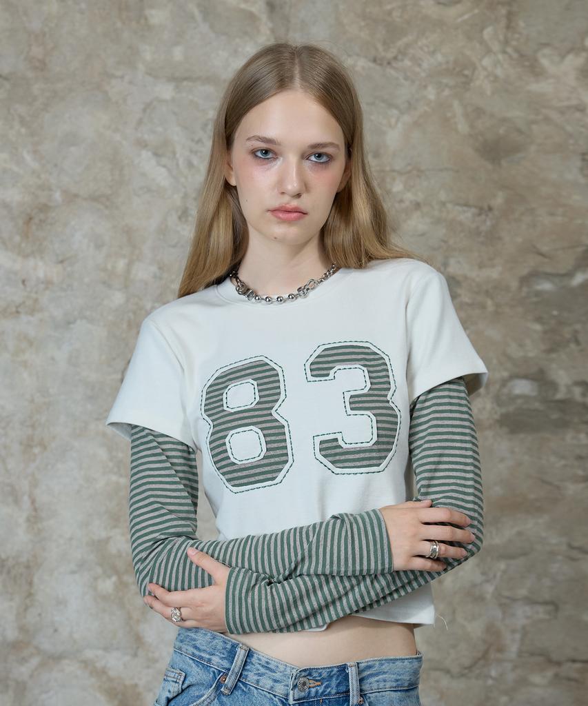 LARTIGENT L13 Stripe T-Shirt(Ivory)