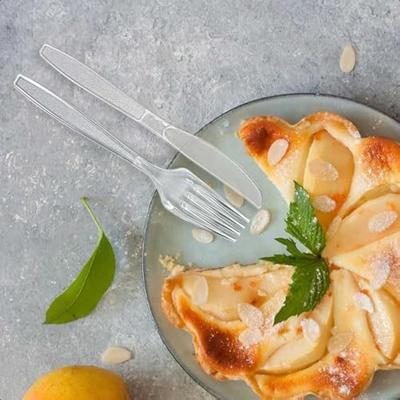 Набор пластиковых столовых приборов 30 штук Одноразовые пластиковые столовые приборы для вечеринок Прозрачные столовые приборы Пластиковая посуда Вилки Ложки Ножи