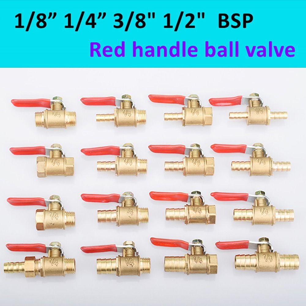 Фитинги для труб Пневматический соединитель Красная ручка Шланг Колючая муфта Шаровой клапан Вода Масло Воздух Газ Топливо