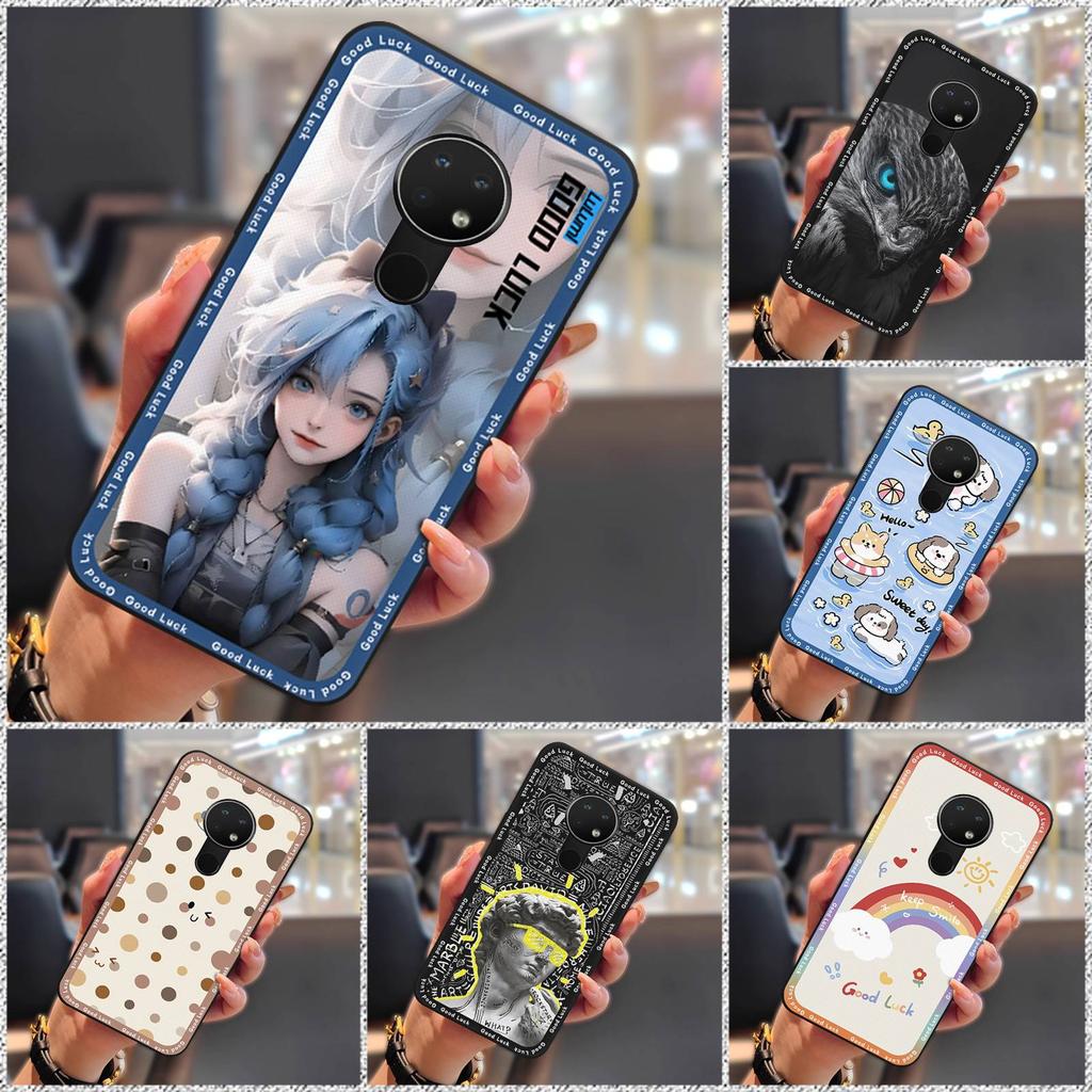 Durable Silicone Phone Case For Nokia 6.2/7.2 Anti-knock Cover Cute Back Cover Dirt-resistant TPU Soft Case Protective