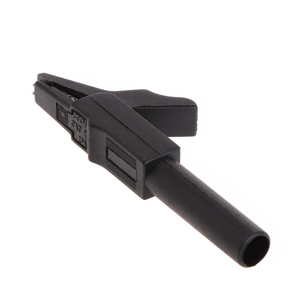 300V/15A Alligator Clips Electrical Test Clips with 4mm Banana Jack Socket Terminals Suitable for Multimeter Test Leads