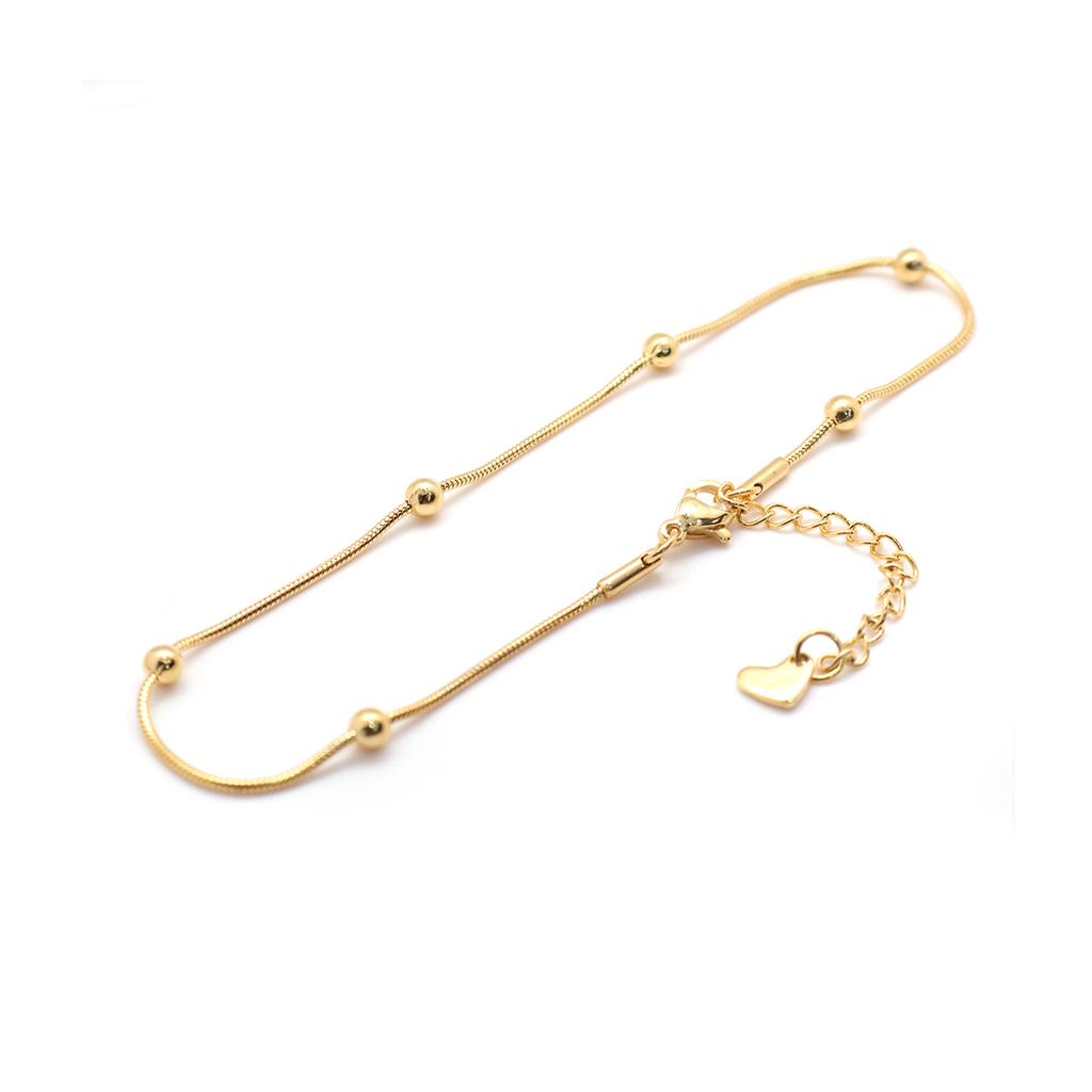 304 Stainless Steel Anklet For Women Gold Color Round Chain Anklet Leg Bracelets On The Leg Jewelry Women Accessories ,1 Piece
