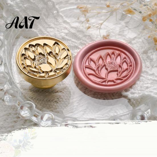 Letter Wax Seal Stamp Stamp, Vintage Plant Pattern Head, Durable Envelope Sealing Copper Head Replacement, for And Greeting Cards Journal Decoration