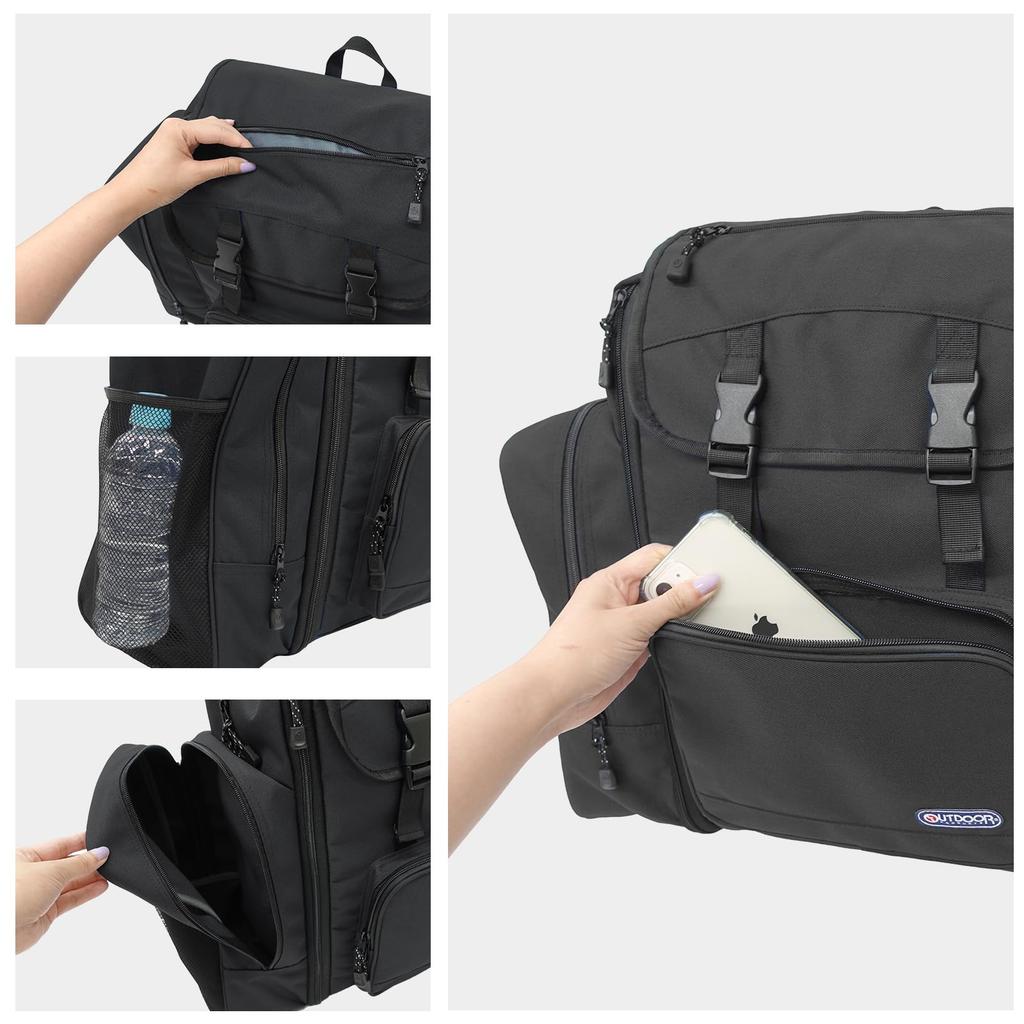 Outdoor Products Backpack, Large Capacity, Expandable, for Camping, School Trips, Solid Color, Luminous