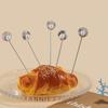 4Pcs 304 Stainless Steel Fruit Stick Shell Pearl Design Wine Needle Cocktail Pick  Bar