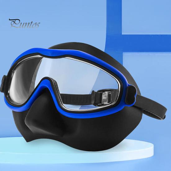 Kids Swim Goggles with Nose Cover Anti-Fog UV Protection Diving Face Guard Wide-Angle Lens No Leak Pool Goggles for Kids Age 3-15