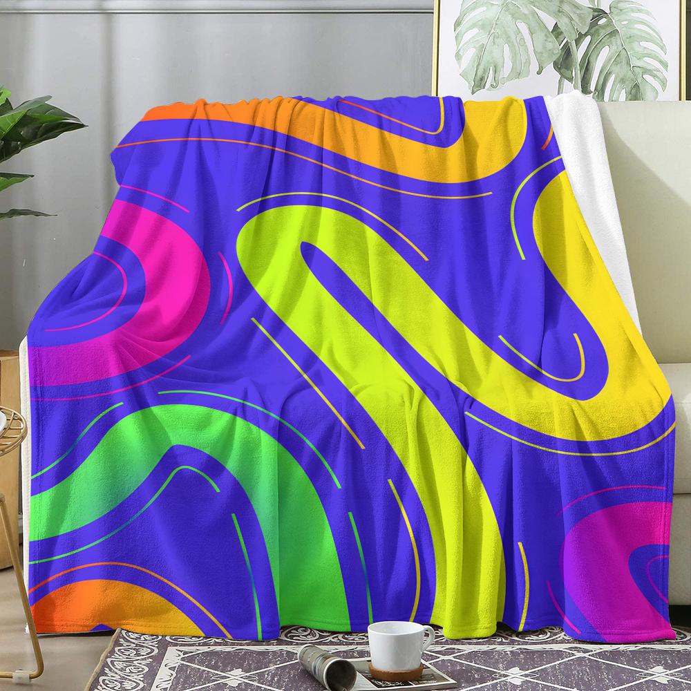 Colorful Vectors Throw Soft Flannel AC Blanket Lightweight Summer Nap Throw Cozy Blanket for Sofa Bed Travel Home