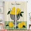 2pcs 2D Flat Printing Scene Curtains Still Life Lemons France Polyester Without Electricity Festive Holiday for Holiday Decor