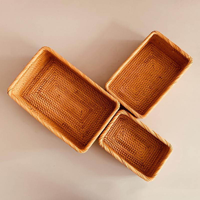 Плетеная из ротанга многоцелевая корзина для хранения, реквизит для фотосъемки, органайзер, аксессуары для разных мелочей своими руками