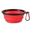 Pet Dog Folding Bowl Silicone Dog Food Water Basin Outdoor Travel Portable Folding Pet Supplies Hooks Pet Bowl Feeder Tableware