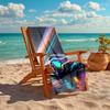 1Pc Rainbow Car Space Beach Towel, Quick Dry, Multi-Use for Beach Pool Gym Yoga Home Travel, Christmas, Halloween, Xmas Gift M928340