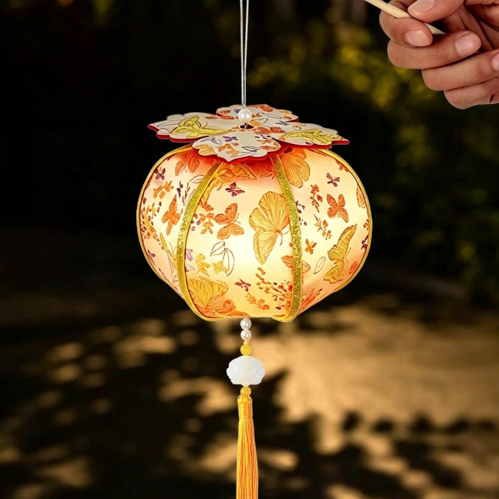 Traditional Handheld Persimmon Lantern Blessing Luminous Ancient Lantern Parent Child Craft