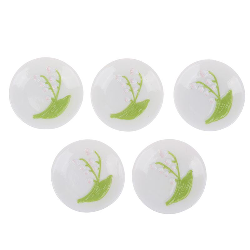 5 шт. 1:12 кукольных домиков, имитация миниатюрных тарелок с рельефным рисунком тюльпана, модель кукольного домика, украшение для кухни, аксессуары для кукольного дома