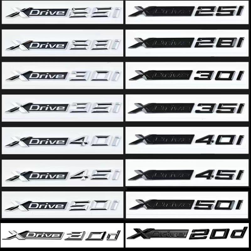 Car Rear Trunk Letters Badge Emblem Decals Sticker For BMW XDrive 20i 25i 28i 30i 35i 40i 48i 50i 20d 25d 28d 30d 35d 40d 48d