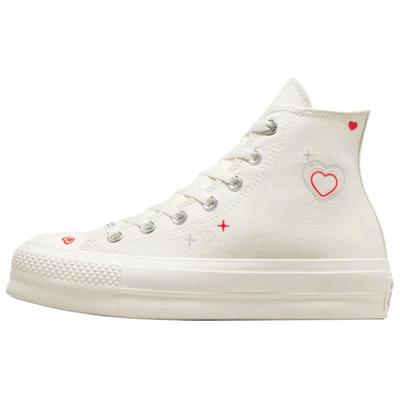 Chuck Taylor All Star Lift Platform High Y2K Heart Женские кроссовки кремового цвета Egret Fever-Dream A09114C